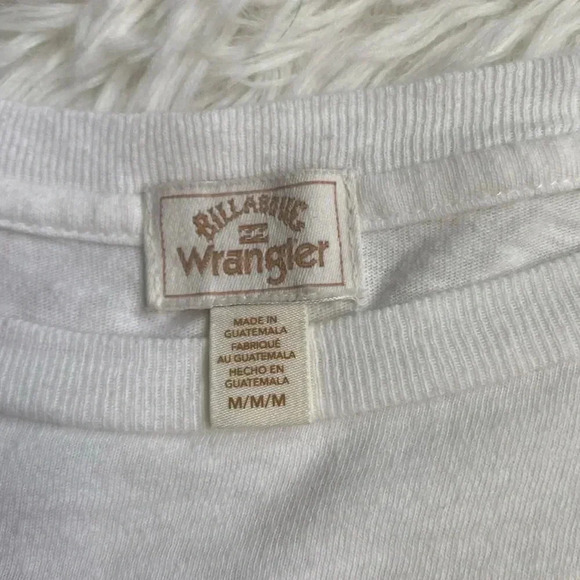 Wrangler Billabong Collab.  Cropped white surf tee. Size medium. - Picture 3 of 4